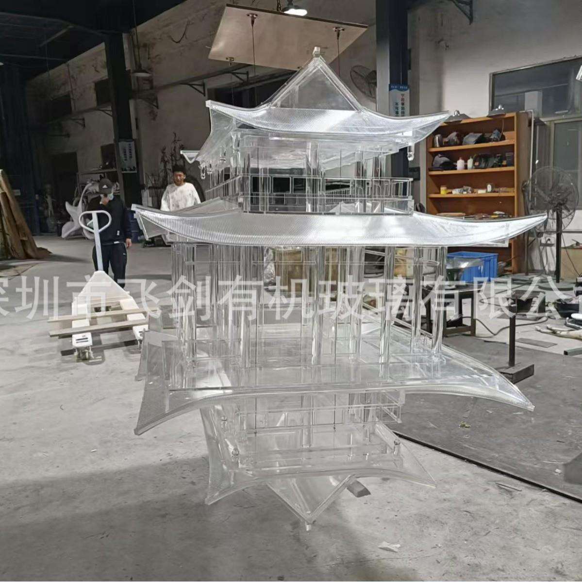 亚克力水晶门楼吊挂装饰设计大型商业美陈装置透明雕塑展示