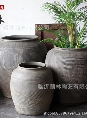 大号陶罐落花地盆陶缸大庭院老花盆粗旧陶仿古古罐子董OZX水陆翁