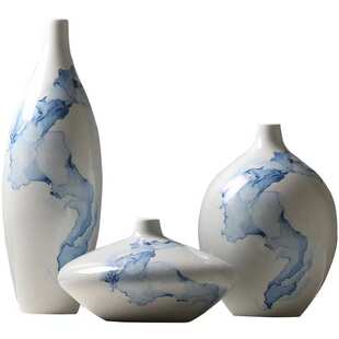 新中式陶瓷花瓶 创意贴花工艺品 客厅样板房插花装饰品小口瓶摆件