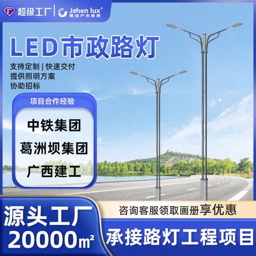 工程品质AC85-265V路灯压铸户外亮防水杆灯市电道路照明路灯