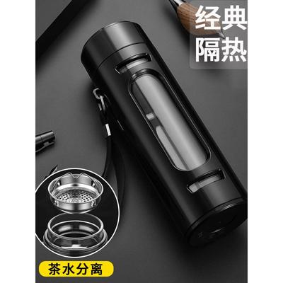 隔热玻璃水杯2024新款保温杯大容量男士杯子防摔茶杯男生泡茶防爆