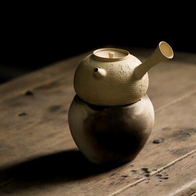 潮陶州碳炉火明酒精蜡烛CH-65煮茶炉器风炉炭炉手工雕刻把文字泥