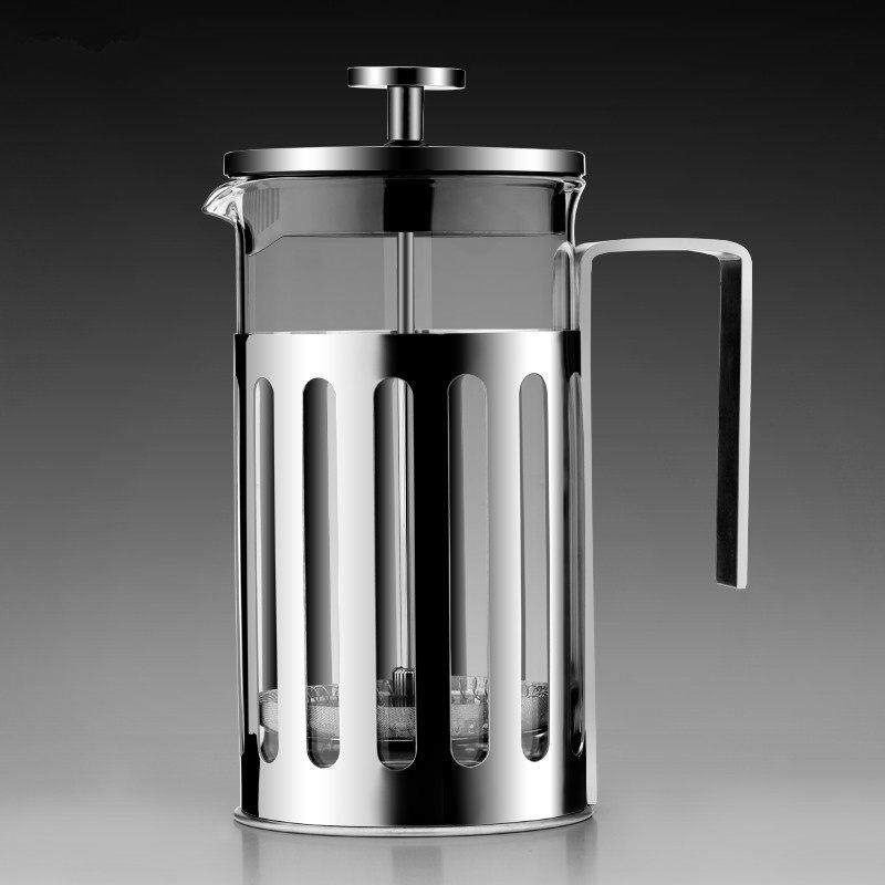 加厚不锈钢法式滤压壶滤压泡茶壶冲茶器 耐高温玻璃咖啡壶 ktv冲