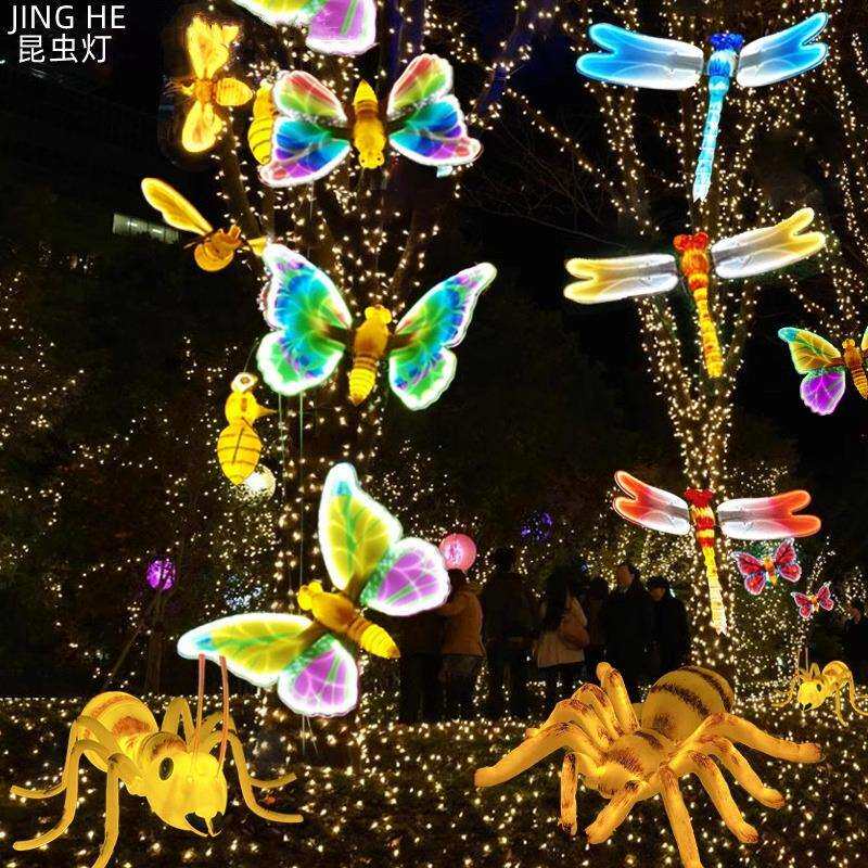 户外发光动物灯蚂蚁蝴蝶蜻蜓景区广场公园景观亮化工程草坪昆虫灯