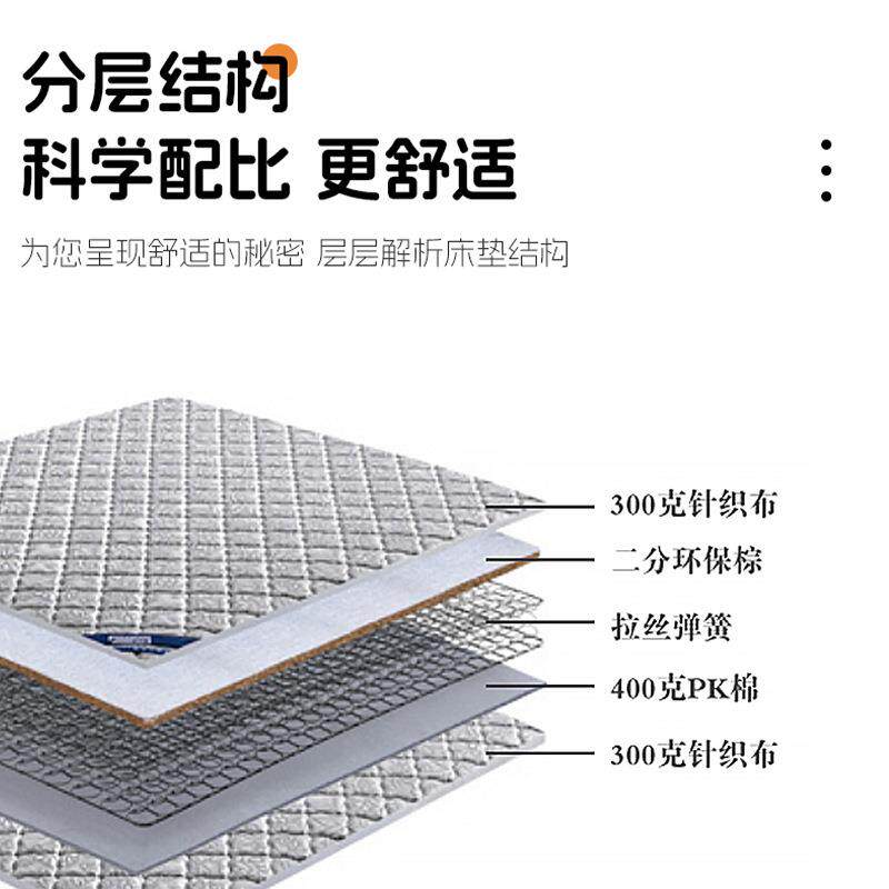 加棕床床垫棕榈床垫M669非榻榻米棕垫出租床房可折叠椰棕垫1.8米