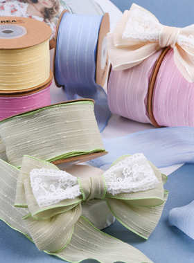 跳点竖纹雪纺织带 DIY蝴蝶结发饰花艺花束资材领花洋装礼帽装饰