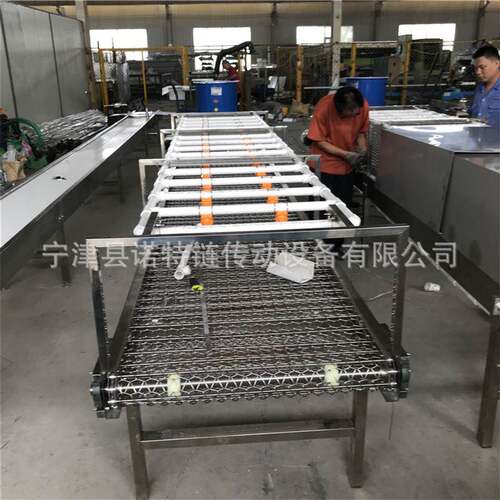 果蔬气泡清洗网带输送机肉食冷冻隧道线不锈钢网链输送机烘干机