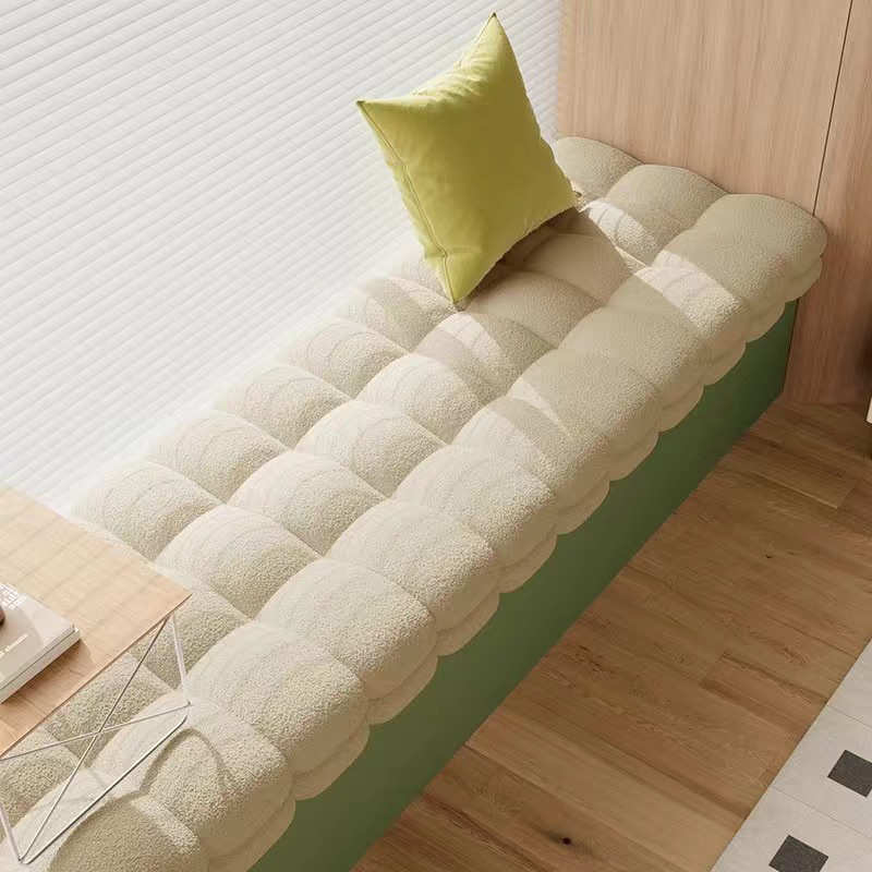 小雪球飘窗垫2024新款轻奢榻榻米坐垫订作阳台垫奶油色免洗窗台垫