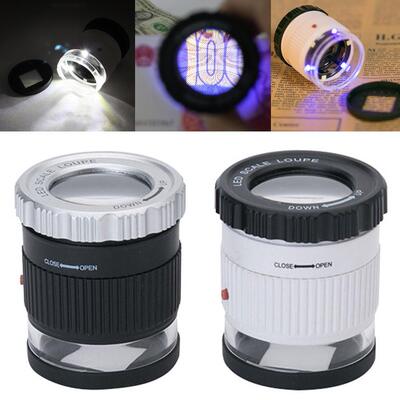 30X Cylindrical Scale Magnifying Glass with LED UV Light Mag