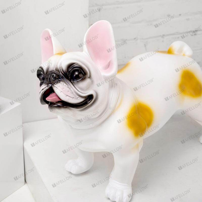 2020创意彩绘斗牛犬装饰品狗摆件桌面橱窗展示儿童摄影模特道具
