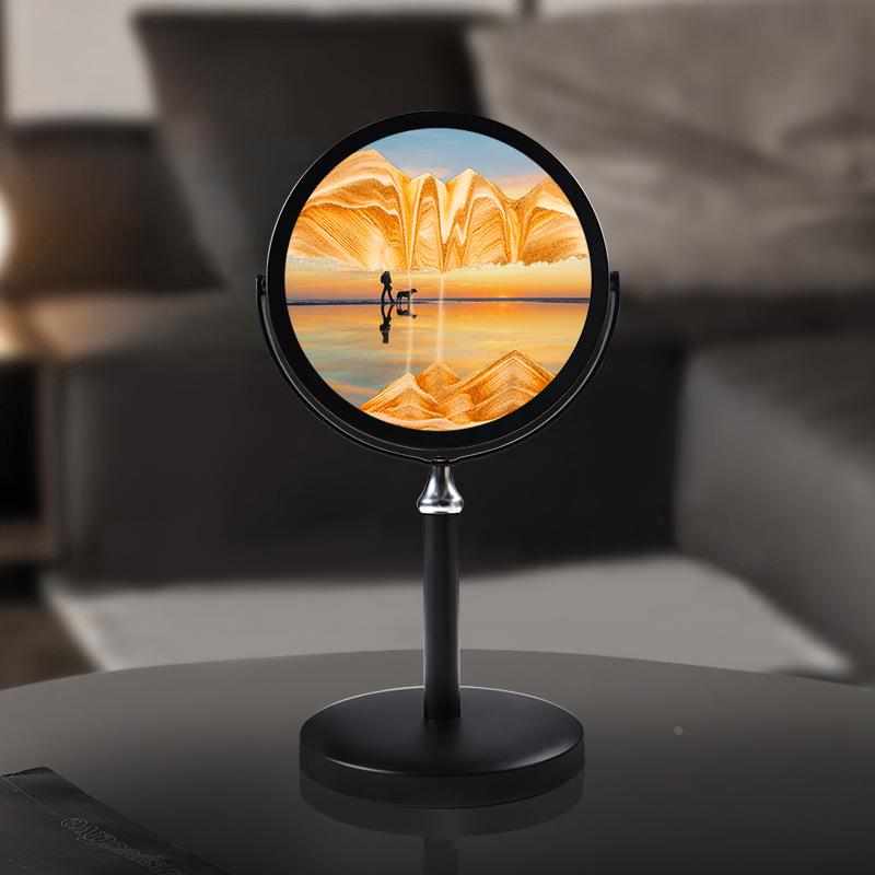 镜子流沙画摆件 乔迁新居礼客厅化妆镜 工艺装饰品 梳妆台流沙画