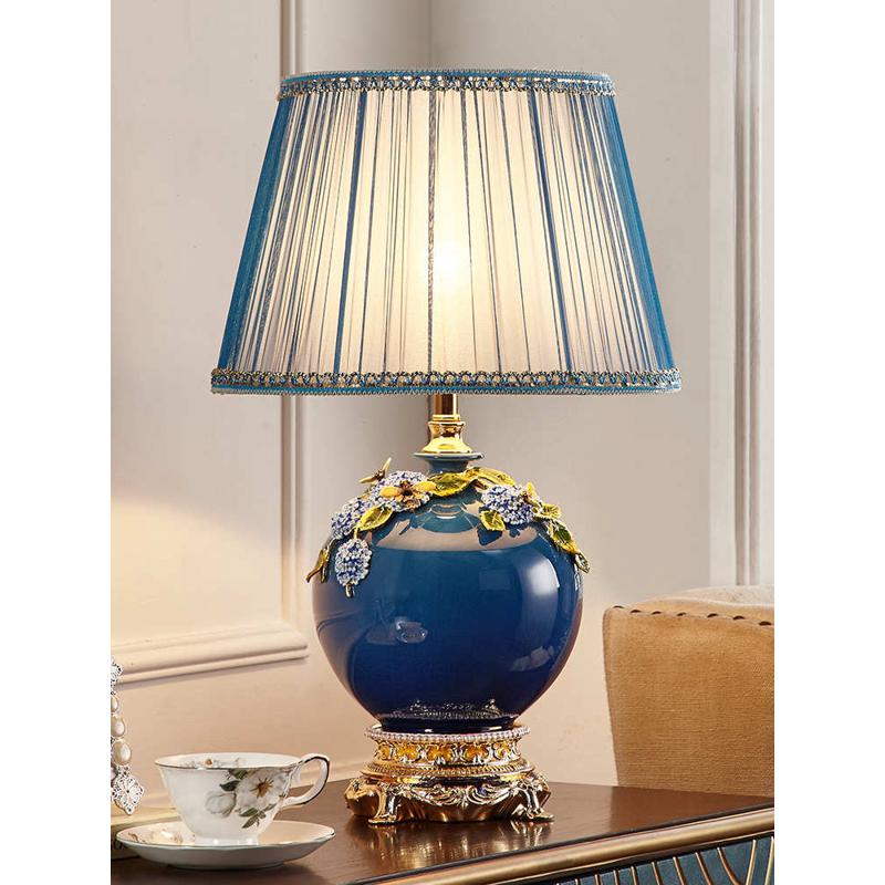 欧式奢华珐琅彩台灯陶瓷新中式卧室床头灯客厅简约现代轻奢复古