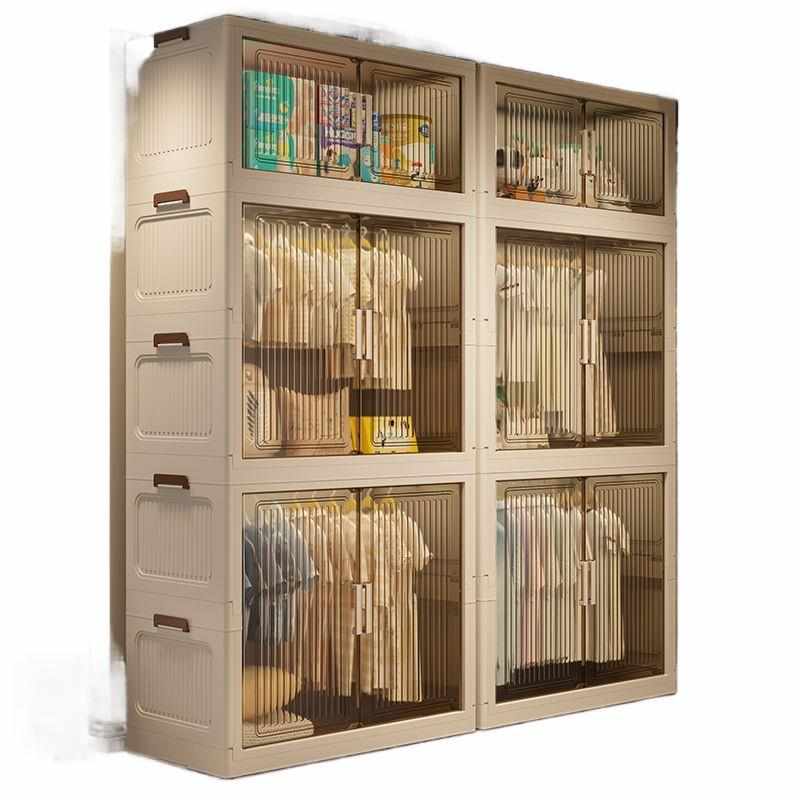 【多层置物】折叠式衣物收纳柜家用简易衣柜双开门塑料柜子卧衣柜