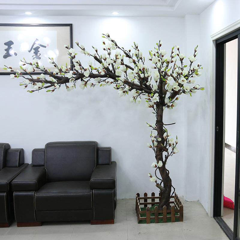 仿真玉兰花树大型仿真绿植橱窗装饰室内客厅造型盆景落地假花摆件