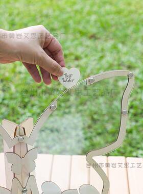 创意婚礼签到台摆件宾客祝福语留言板蝴蝶形状婚礼现场装饰摆件