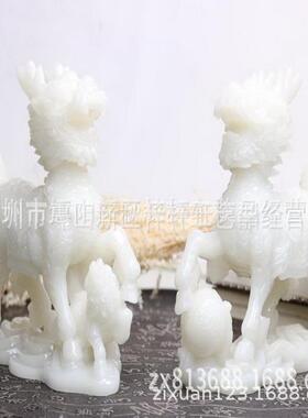 金色麒麟摆件一对站麒麟踩办公室店铺装饰摆件店铺开业