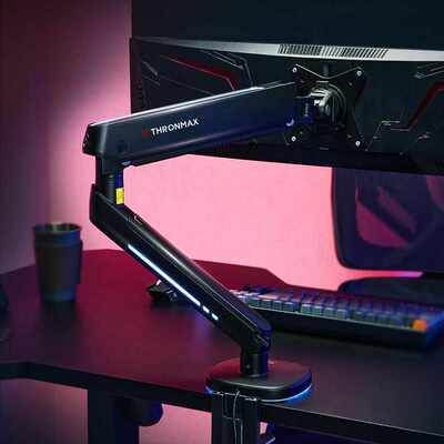 臂mx100图显示器14kg 酋thronmax曲直面悬臂机械电脑屏幕支架桌面