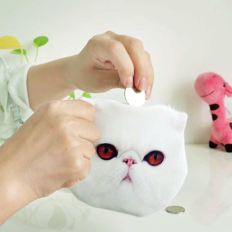 定制宠物零钱包可爱猫咪狗兔兔水果卡通动漫异形帆布钥匙包订做女
