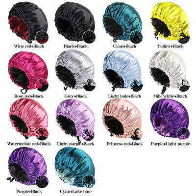 silk hair bonnet Satin Bonnets Cap Night Sleep Hat Hair Bon