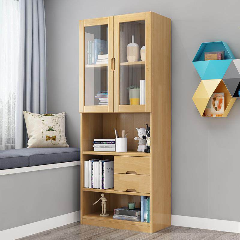 中式全实木书桌书柜组合 家用儿童写字桌卧室转角电脑桌书架一体