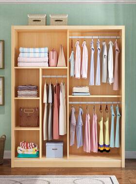 全木松木推拉门衣柜1COD童.2/1.4/16/实1.8米两门原木.儿衣橱柜