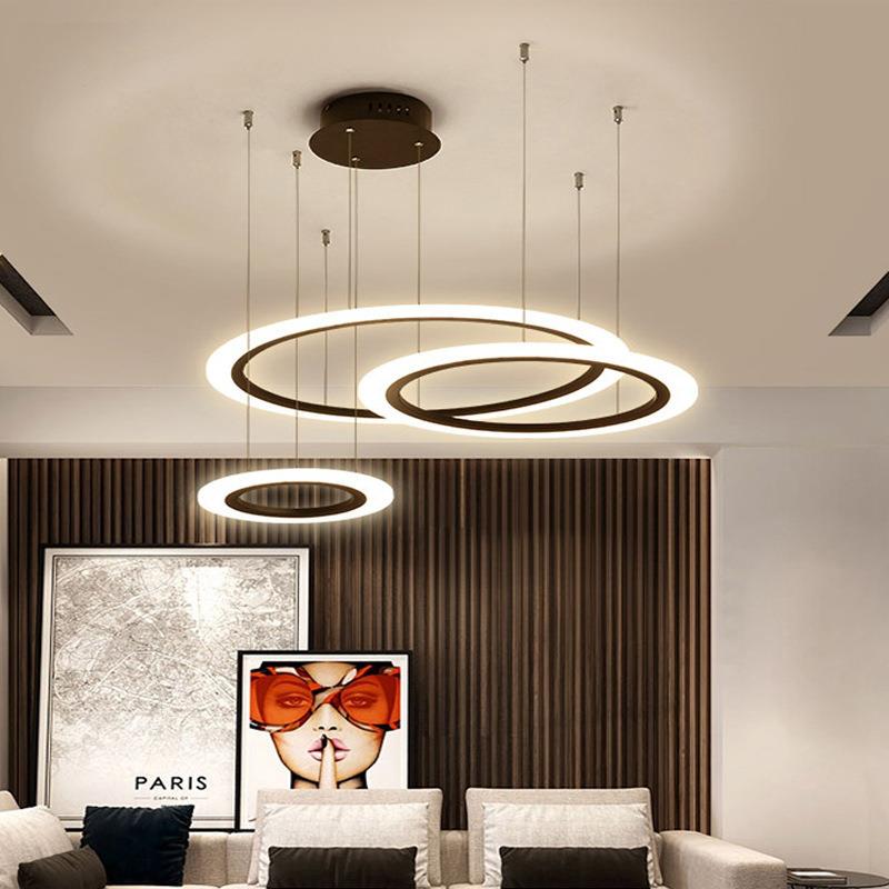 亚克力吊灯 餐厅客厅卧室灯创意个性圆环形过道后现代简约吊灯