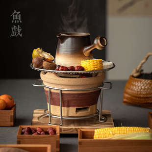 陶瓷煮茶器罐罐茶煮茶壶侧把壶围炉煮茶功夫茶具家用黑茶炭茶炉子
