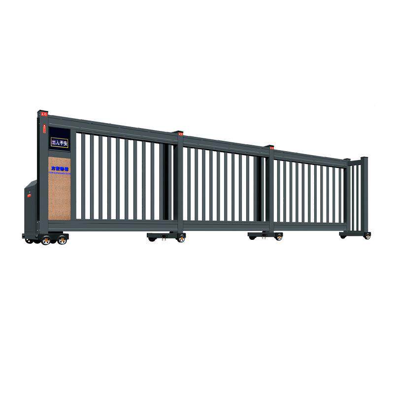 铝合金分段电动无轨伸缩门安全学校工厂段滑门庭院平移大门智能