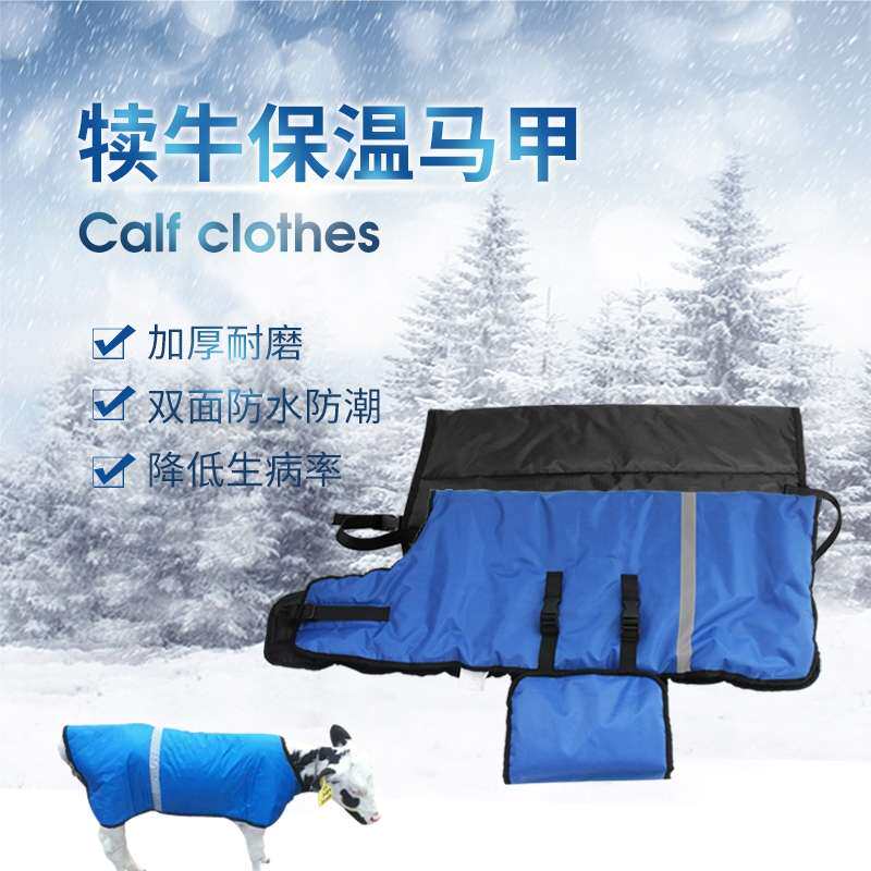 创普新生牛犊马甲简易腹部锁温犊牛服冬季背心防冻养牛场防水服