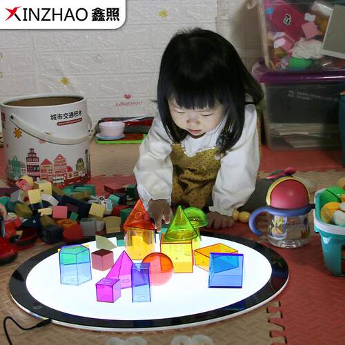 鑫照50儿童益智玩具发光桌60圆形绘画板LED透光临摹拷贝台