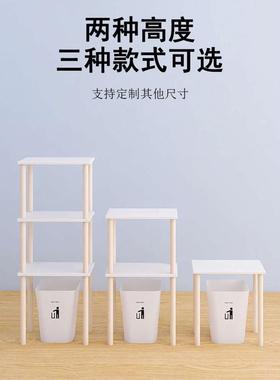 58C1垃圾桶上方置物架厨房放桶装水落地高脚架扫地机器人多层收纳