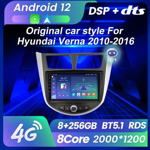 适用于现代Verna10-16款改安卓大屏中控车机导航M6Pro8+256G