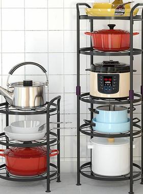 厨房放锅架子落地式多层家用锅具台面收纳架多功能厨具置物架台式