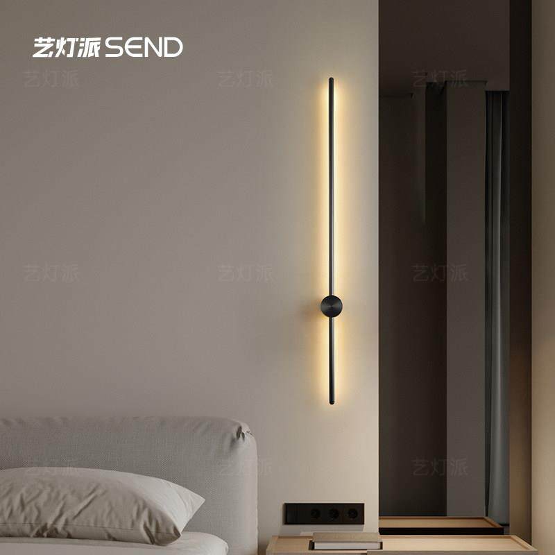 全铜极简长条壁灯轻奢高级感客厅电视背景墙壁灯设计师沙发格栅灯