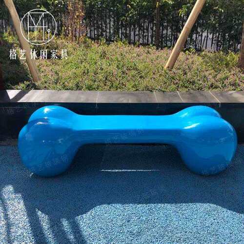 玻璃钢骨头长凳创意造型商场公园休闲坐凳仿真公共区简约设计凳子