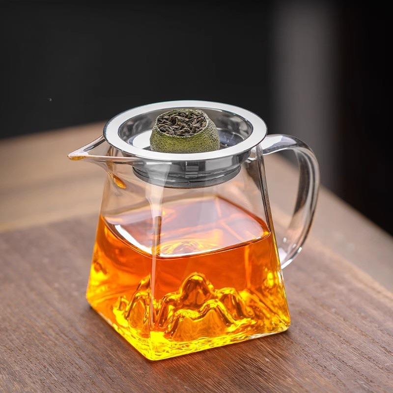 功夫茶具大小号公杯耐热温高硼硅玻璃加厚公道杯茶漏过滤网分茶器