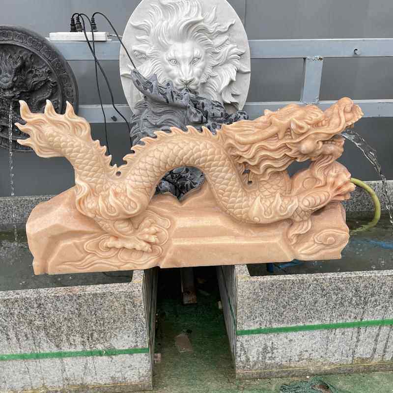 石雕喷水龙庭院流水摆件寺庙园林水池吐水龙头喷泉龙雕庭院装饰