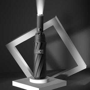 全自动带灯折叠雨伞防晒遮阳三折晴雨伞十骨商务礼品手电筒雨伞