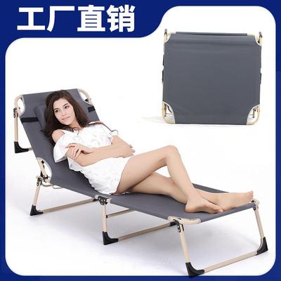 单人简易午休床 办公室午睡行军床陪护三折床 多功能躺椅折叠床