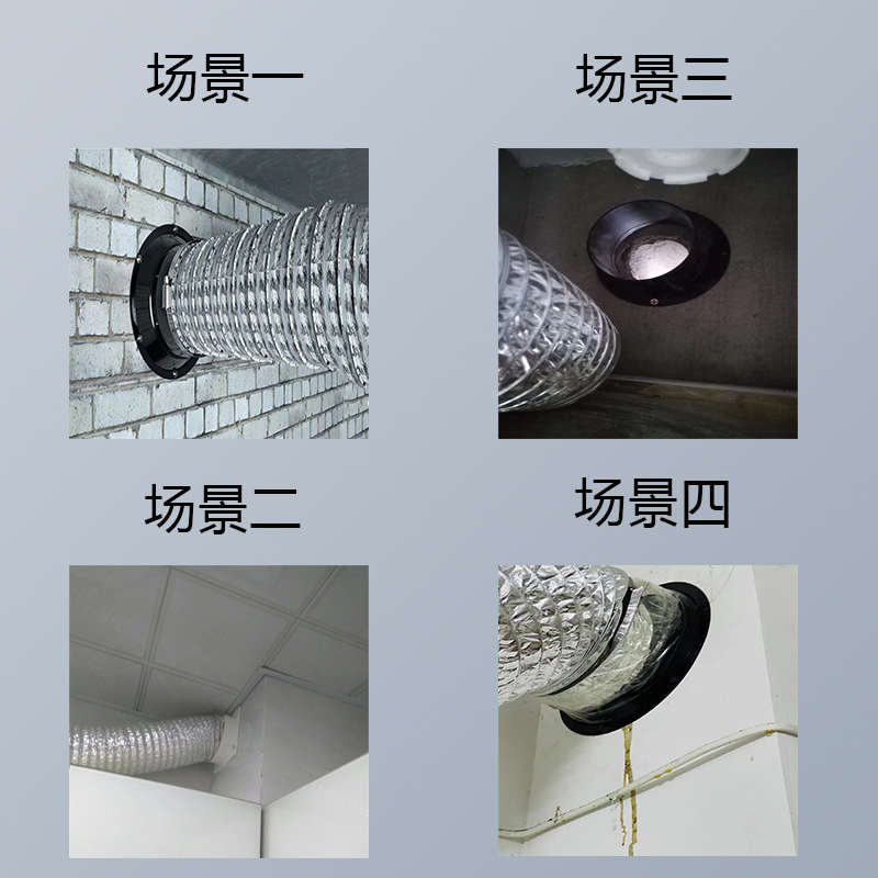 管道风机方法兰接头塑料通风口新风系统连接口100天方地圆150/200