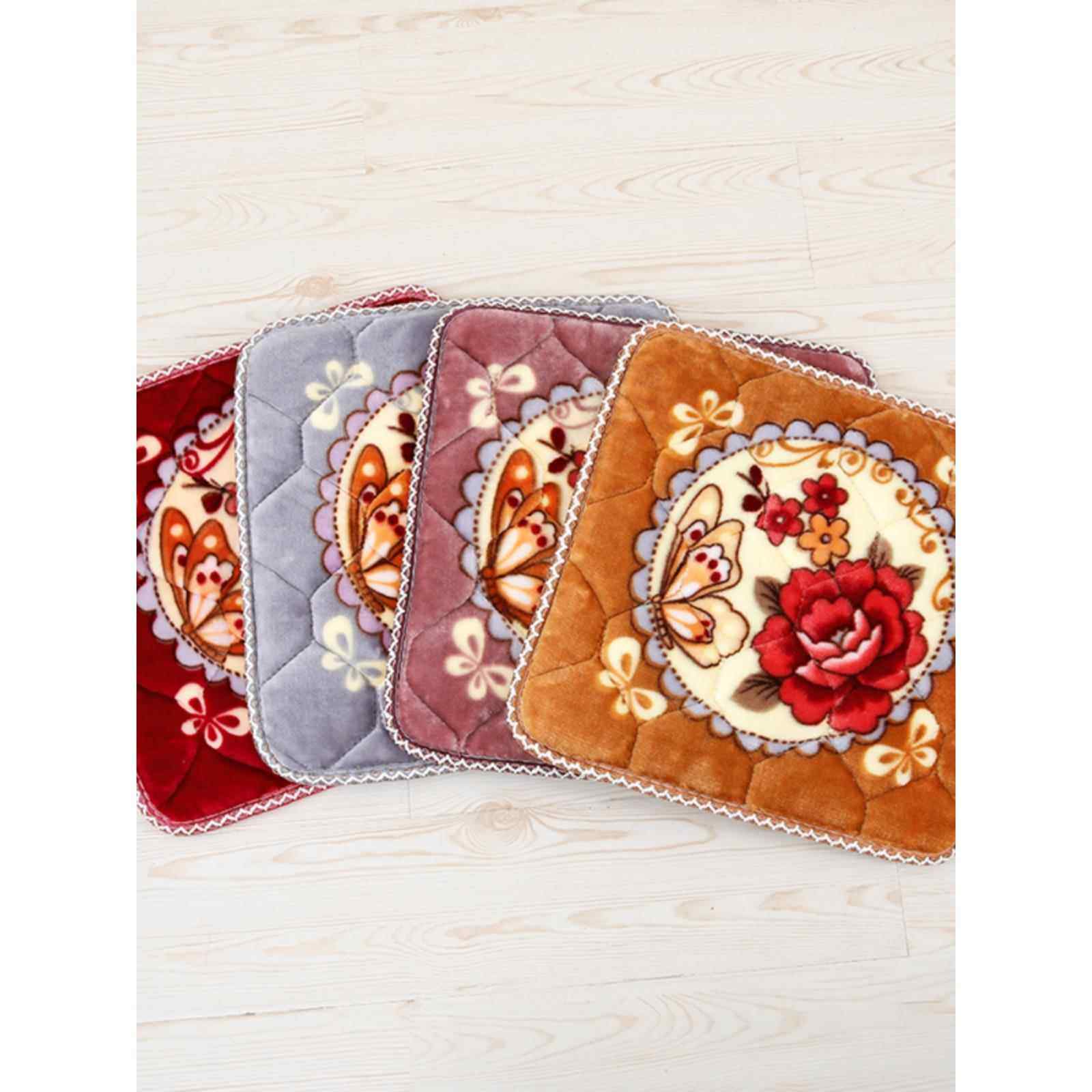 加厚毛绒坐垫冬季保暖屁股坐垫防滑椅子垫家用沙发餐桌椅凳子坐垫