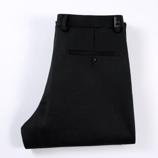 斜纹免烫直长裤 秋冬新款 中年士商务2针男织厚款 休闲裤 筒子 男式