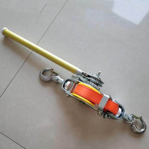 带电作业棘轮双钩拉线器防触电双带式收线器1.5吨绝缘紧线器