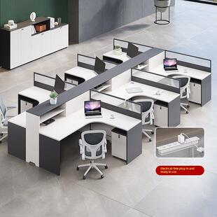 斯堪 纳维亚无障碍豪华统一办公家具桌椅组合工作人员简单现代四