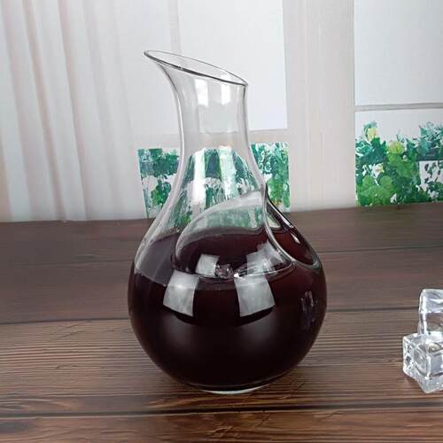高档斜口水晶玻璃具冰酒器酒日式拇酒指壶冰酒壶 果汁壶 醒器