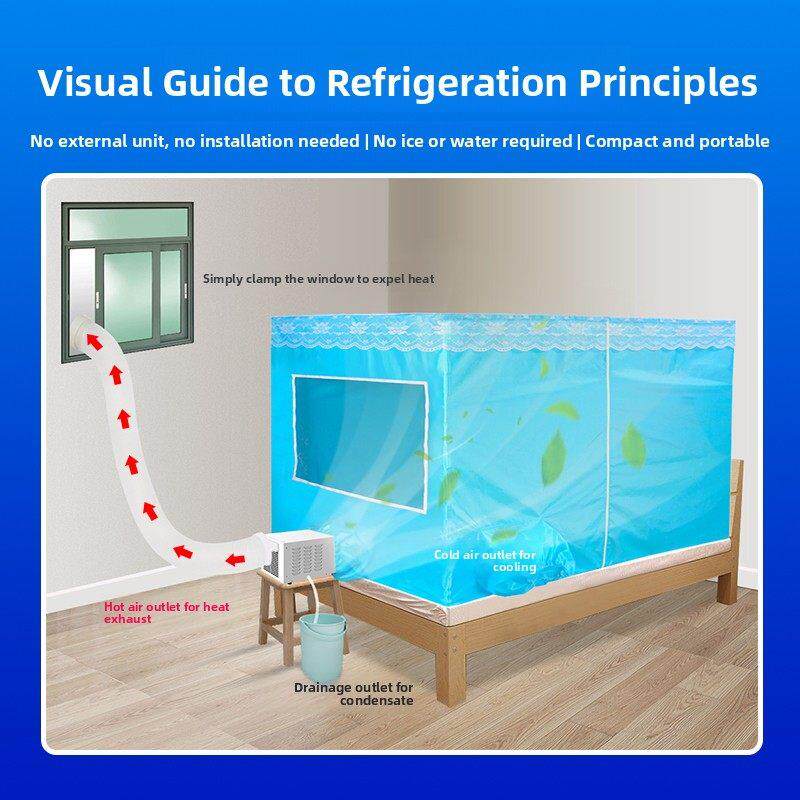 蚊帐空调压缩机制冷宿舍床上冷风机冷气机移动变频微型帐篷小空调