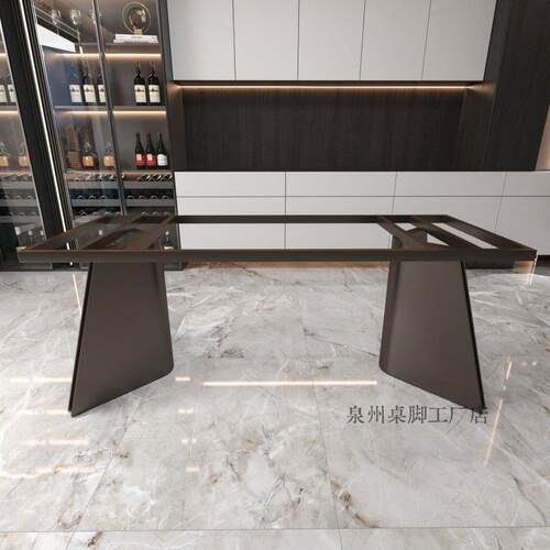 大理石桌脚支架不锈钢桌腿奢石茶台茶桌底座岩板大板轻奢餐桌脚架
