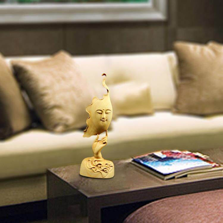 黄杨木雕中式北欧简约现代木质工艺品摆件客厅得心应手装饰品