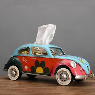 厂家复古家铁艺创工意业风士纸巾盒居客厅装 饰巴餐厅纸抽盒NFI摆