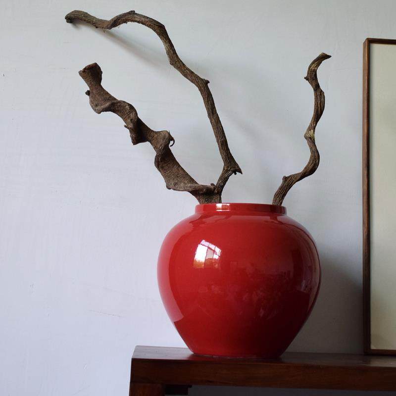 正品陶罐件厅摆坛子中式干花枝花器大粗号落地花瓶玄关客装饰禅意